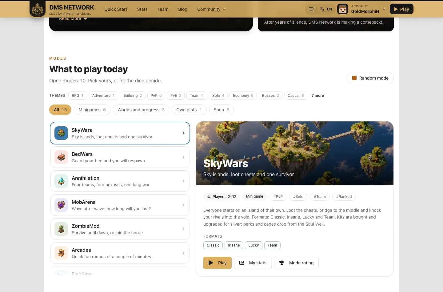 The mode catalog